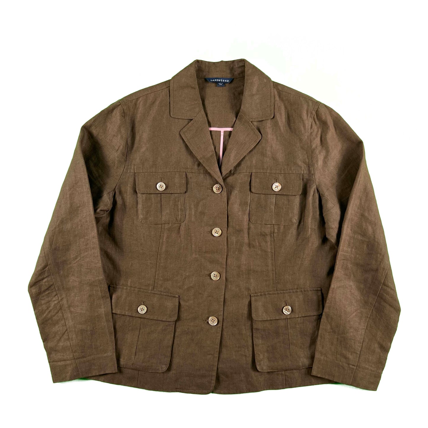 00s Lands' End 4 Pocket Linen Jacket- M