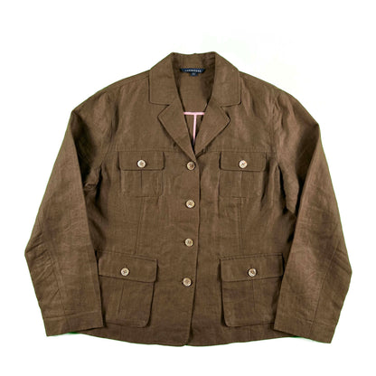 00s Lands' End 4 Pocket Linen Jacket- M