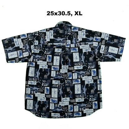 90s/00s Columbia Fish Print Button Up Shirts- SELECT SHIRT