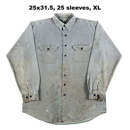 Vintage Hickory Stripe Button Up Work Shirts- SELECT SHIRT