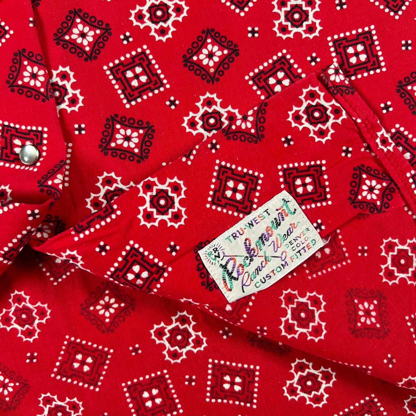 50s H-Bar-C Red Bandana Shirt- S