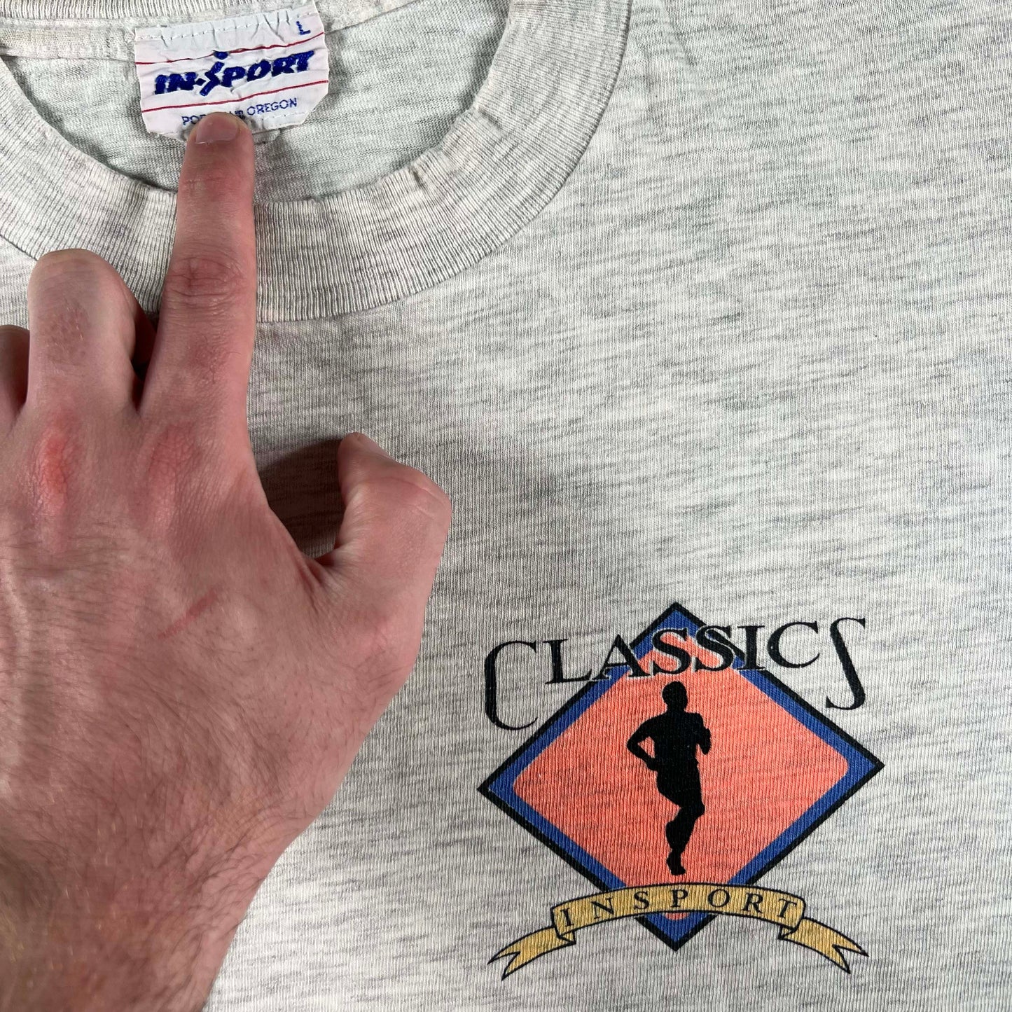90s Classics in Sport Track & Field Tee- L