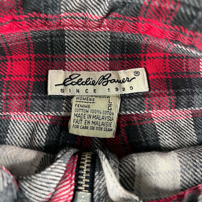 00s Eddie Bauer Painter's 1/4 Zip Flannel Shirt- M