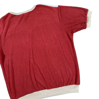 70s Wrangler Terry Cloth V-Neck Tee- L