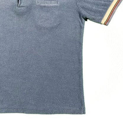 70s Terry Cloth Ringer Polo Shirt - M
