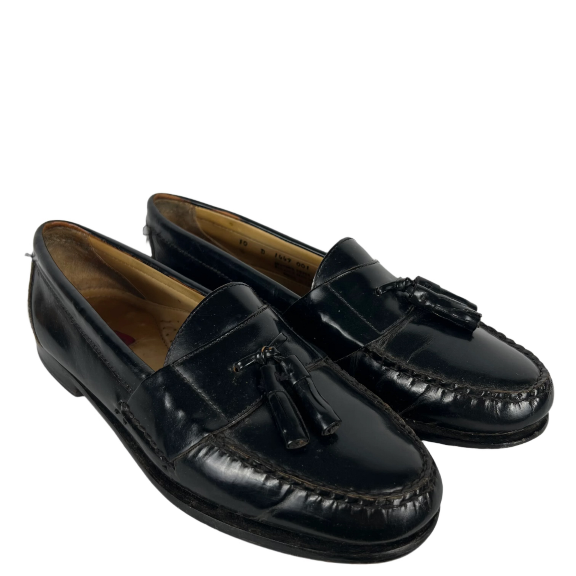 90s G.H. Bass Black Leather Tassel Loafers- M