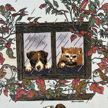 90s ASPCA Cat & Dog Windowsill Tee- XS