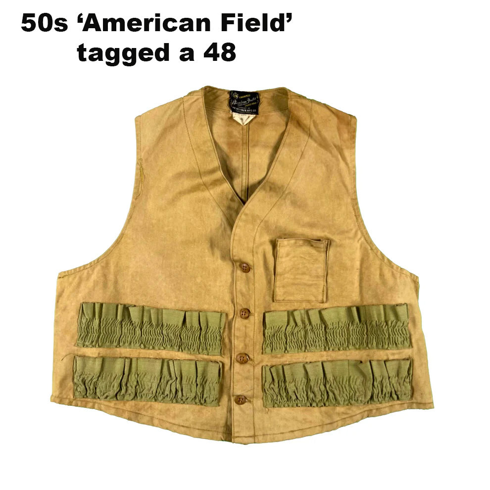 40s/50s 'American Field' Hunting Vest + Red Plaid Flannel- XL