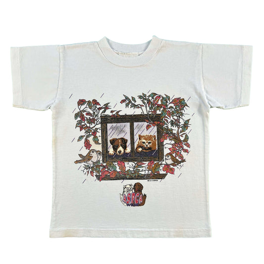 90s ASPCA Cat & Dog Windowsill Tee- XS