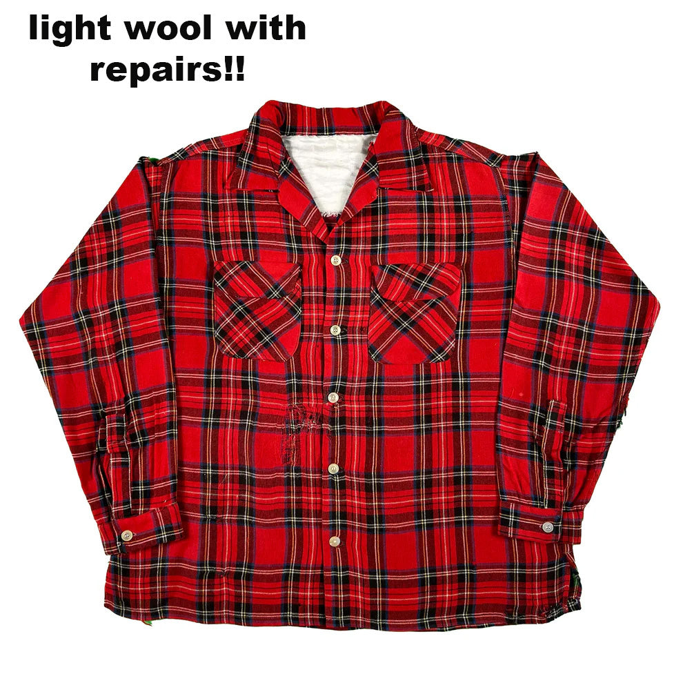 40s/50s 'American Field' Hunting Vest + Red Plaid Flannel- XL