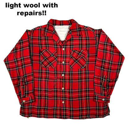 40s/50s 'American Field' Hunting Vest + Red Plaid Flannel- XL