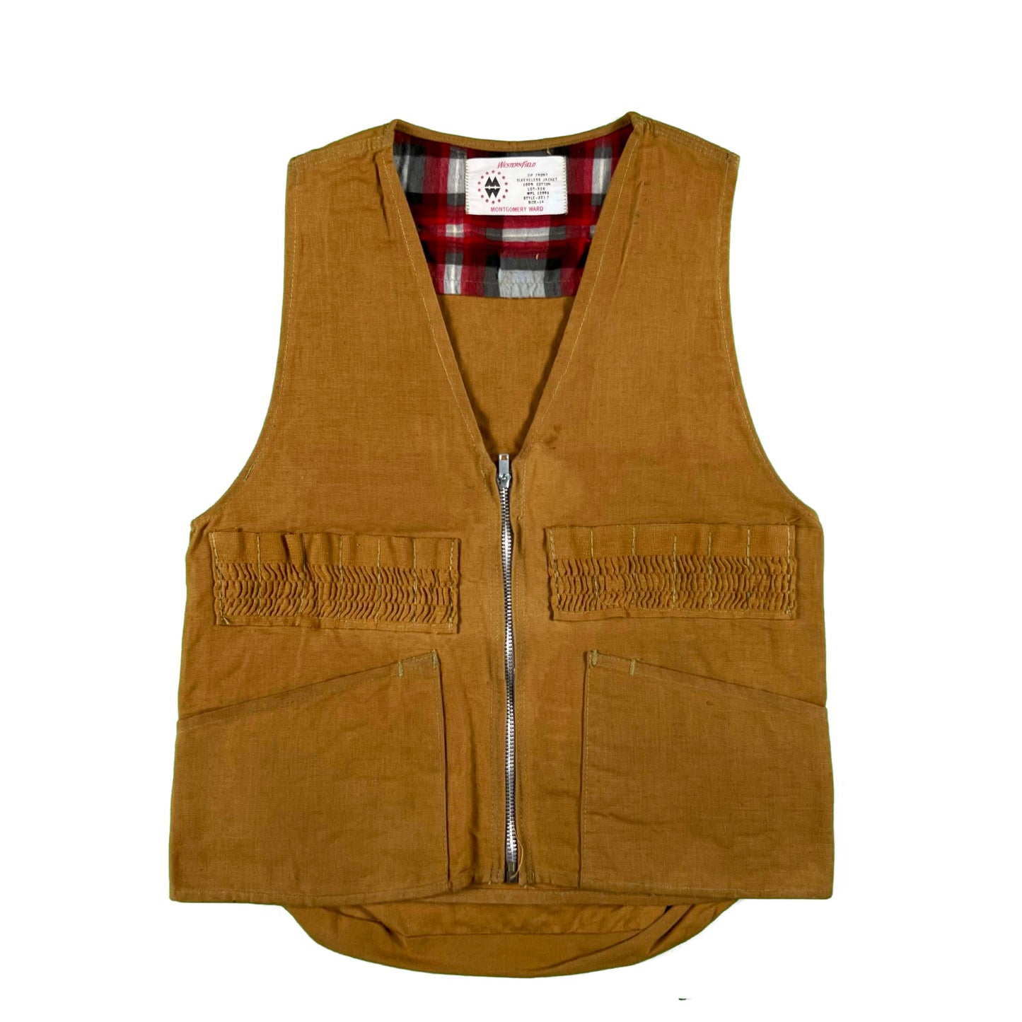 60s/70s Waffle Thermal and Zip Hunting Vest Combo- S