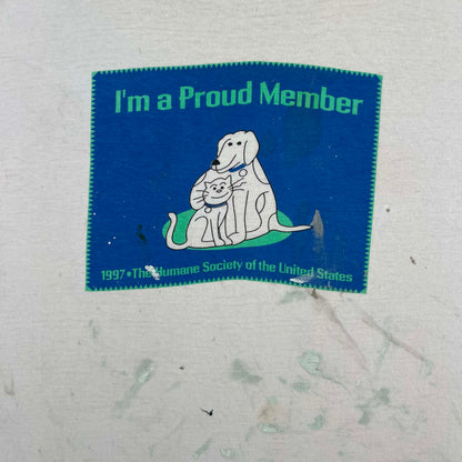 90s Proud Humane Society Member Painter's Tee- L