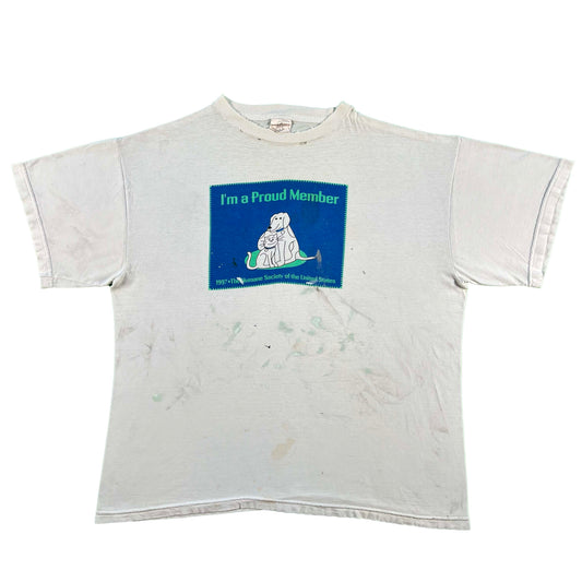 90s Proud Humane Society Member Painter's Tee- L