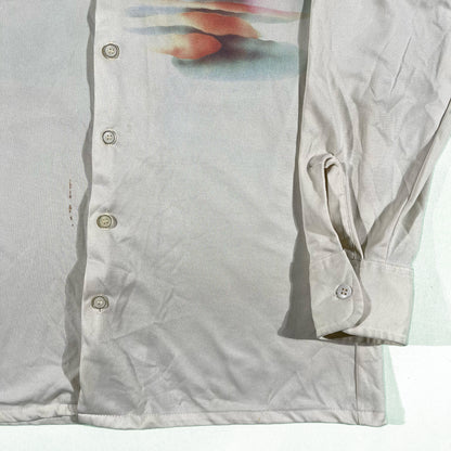 70s Polyester Painted Bird Sunset Shirt - L