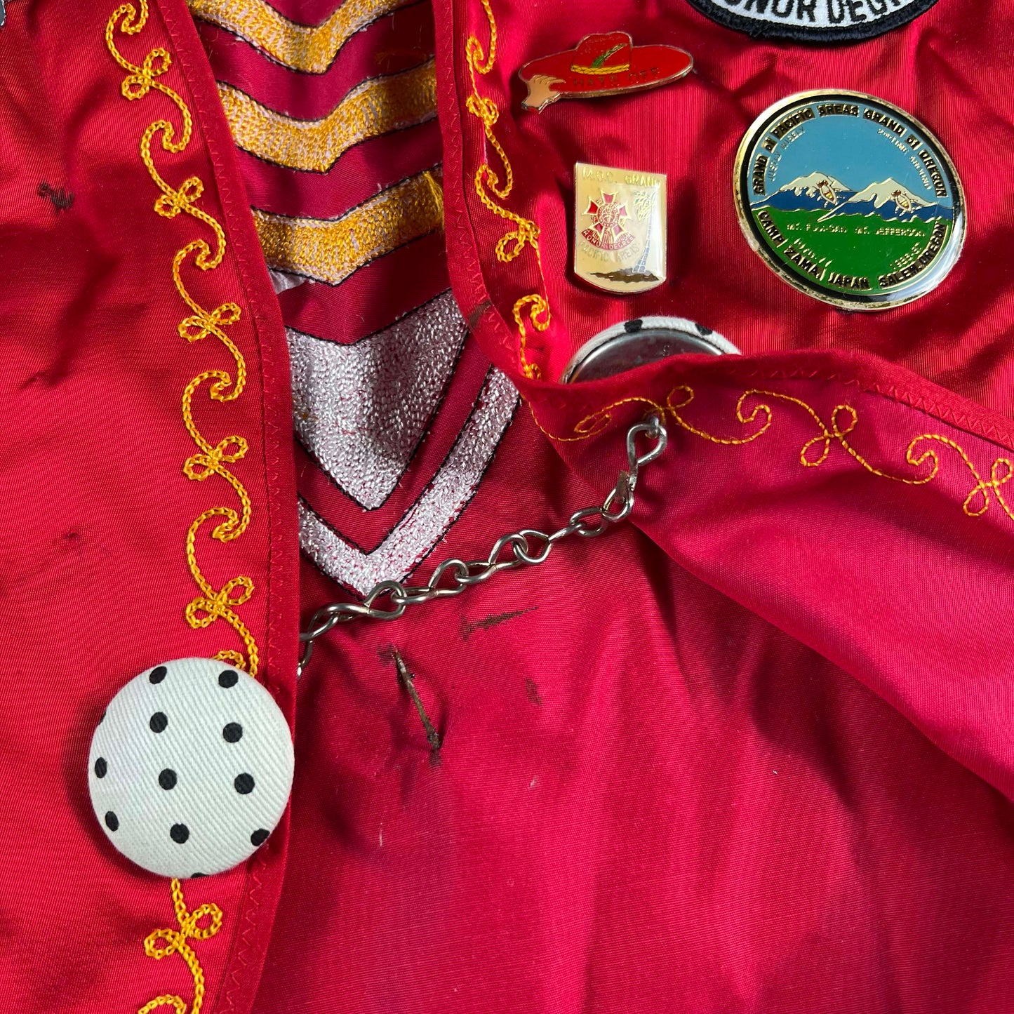 80s Military Order of the Cootie Pinned Vest- S