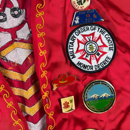 80s Military Order of the Cootie Pinned Vest- S