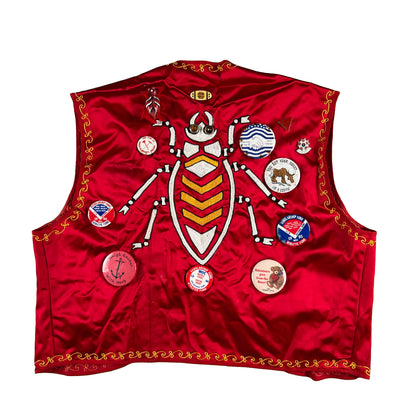 80s Military Order of the Cootie Pinned Vest- S