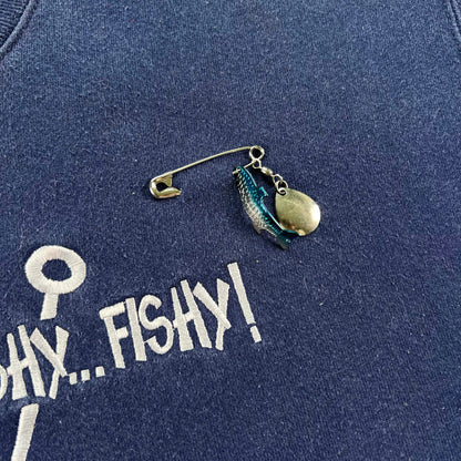 90s Here Fishy...Fishy...Fishy! Charm Sweatshirt- L