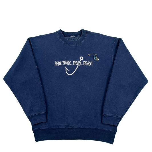 90s Here Fishy...Fishy...Fishy! Charm Sweatshirt- L