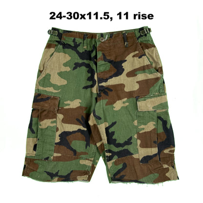 Vintage Chopped Camo Baggy Shorts- SELECT PAIR