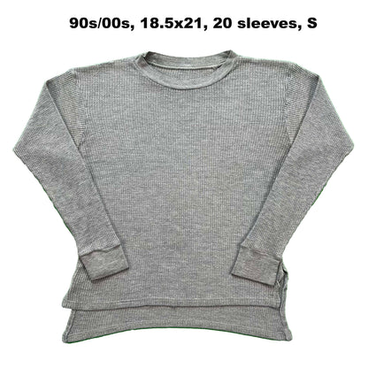Vintage Grey Waffle Knit Thermal- SELECT SHIRT