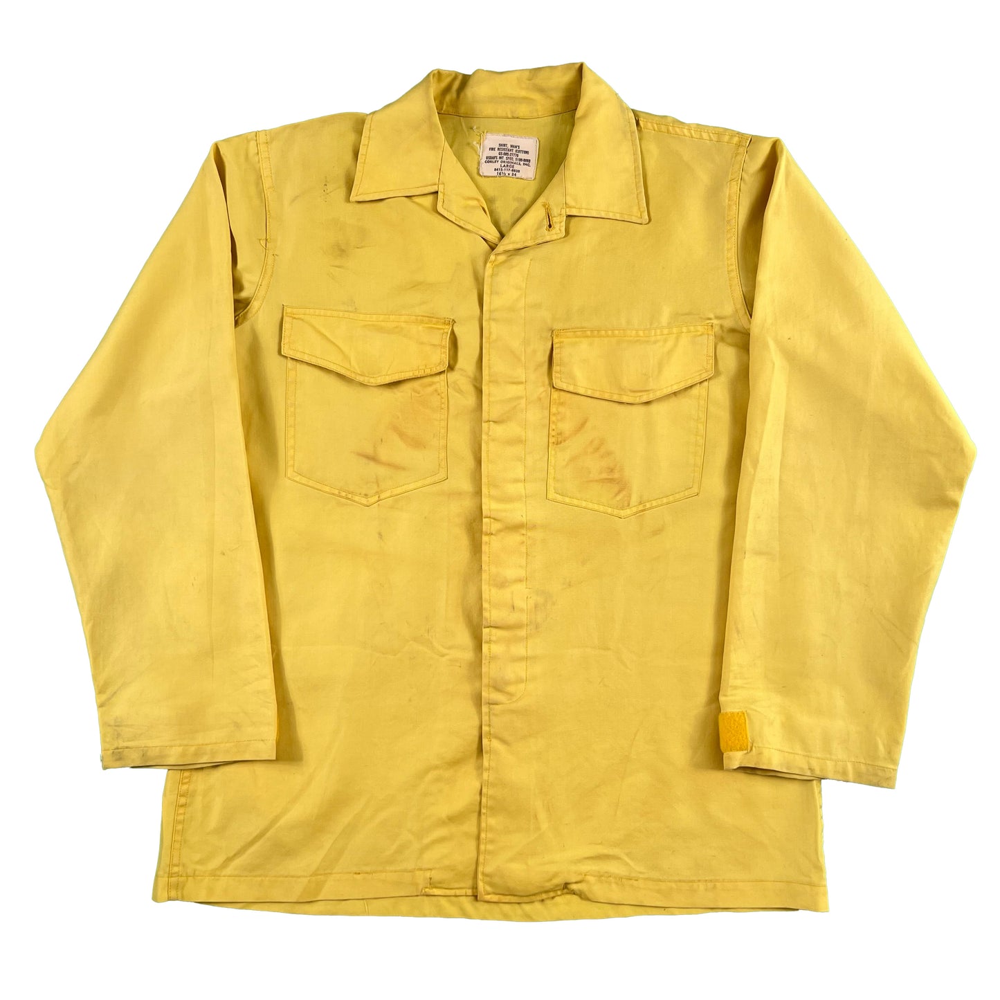 70s Yellow Stenciled USFS Smokejumper Shirt- L