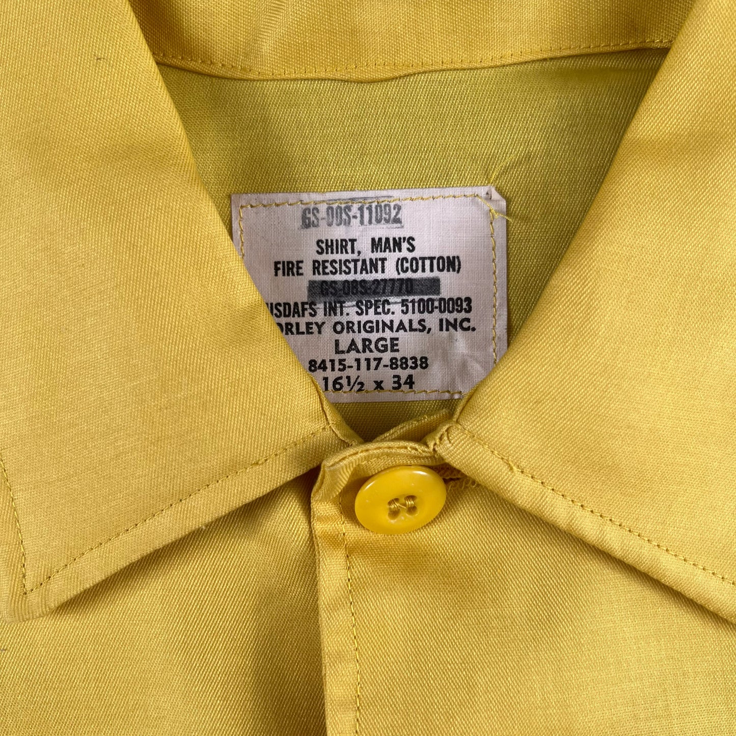 70s NOS Yellow Stenciled USFS Shirt- XL