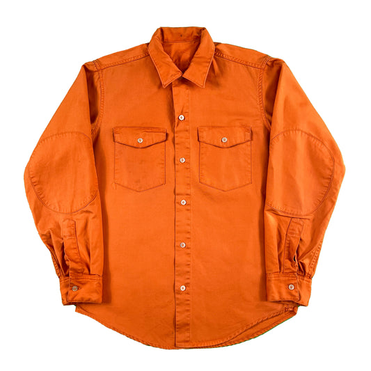 70s Orange Stenciled USFS Smoke Jumper Shirt- M