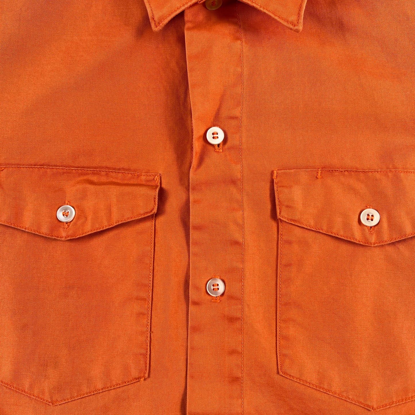 70s Orange Stenciled USFS Smoke Jumper Shirt- M