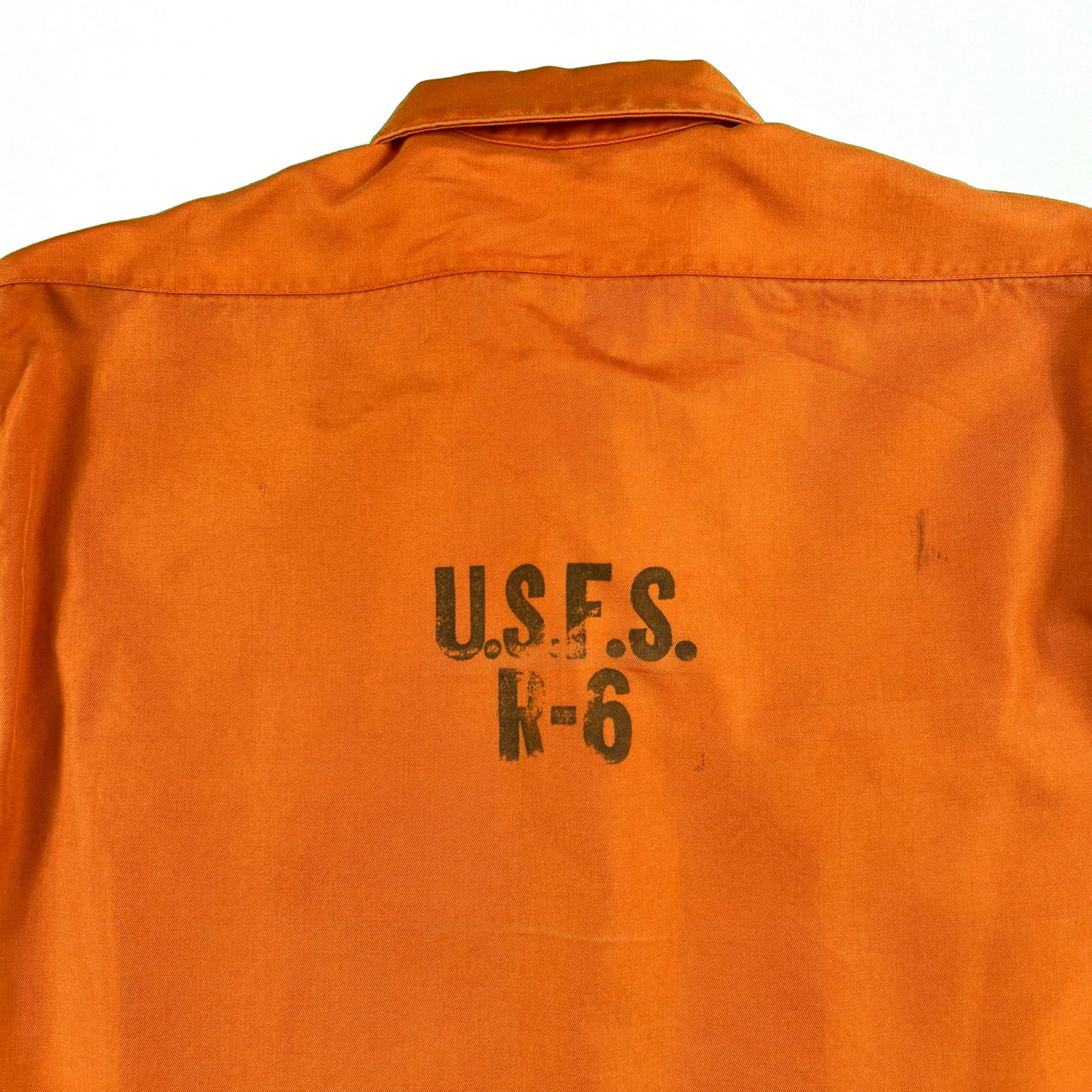 70s Orange Stenciled USFS Smoke Jumper Shirt- M