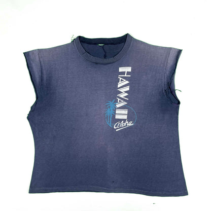 70s Perfectly Faded Chopped Hawaii Tank- XL