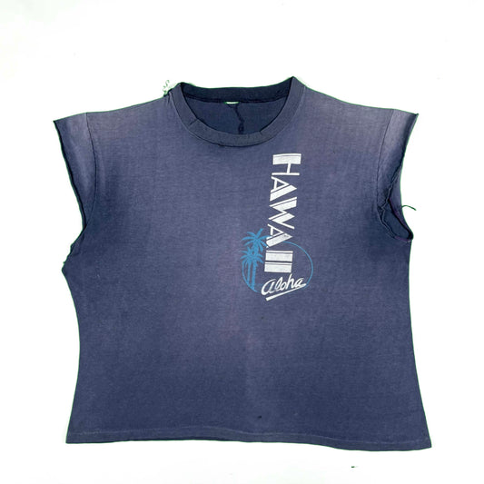 70s Perfectly Faded Chopped Hawaii Tank- XL