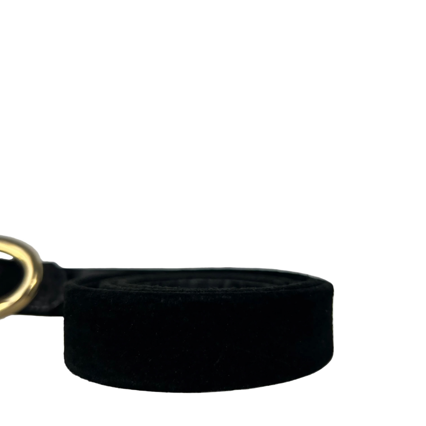 00s Oval Buckle Black Suede Leather Belt- 24"-28"