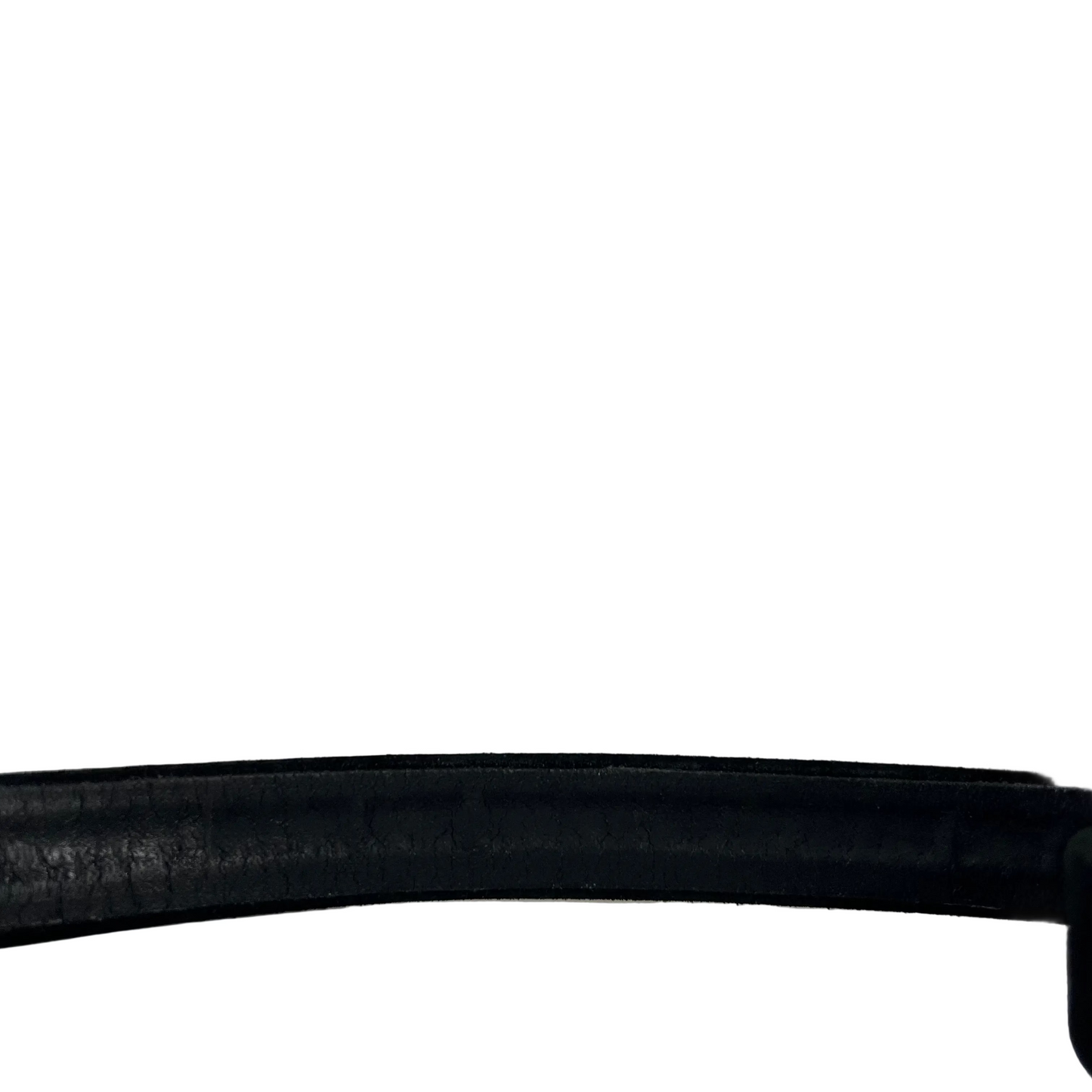 00s Oval Buckle Black Suede Leather Belt- 24"-28"