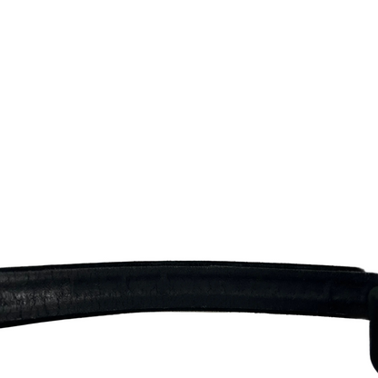 00s Oval Buckle Black Suede Leather Belt- 24"-28"