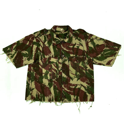 60s Cropped Portuguese Brush Camo Shirt- M