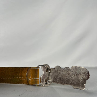 00s Timberland 'Butter' Leather Belt & Buckle- 36"-40"