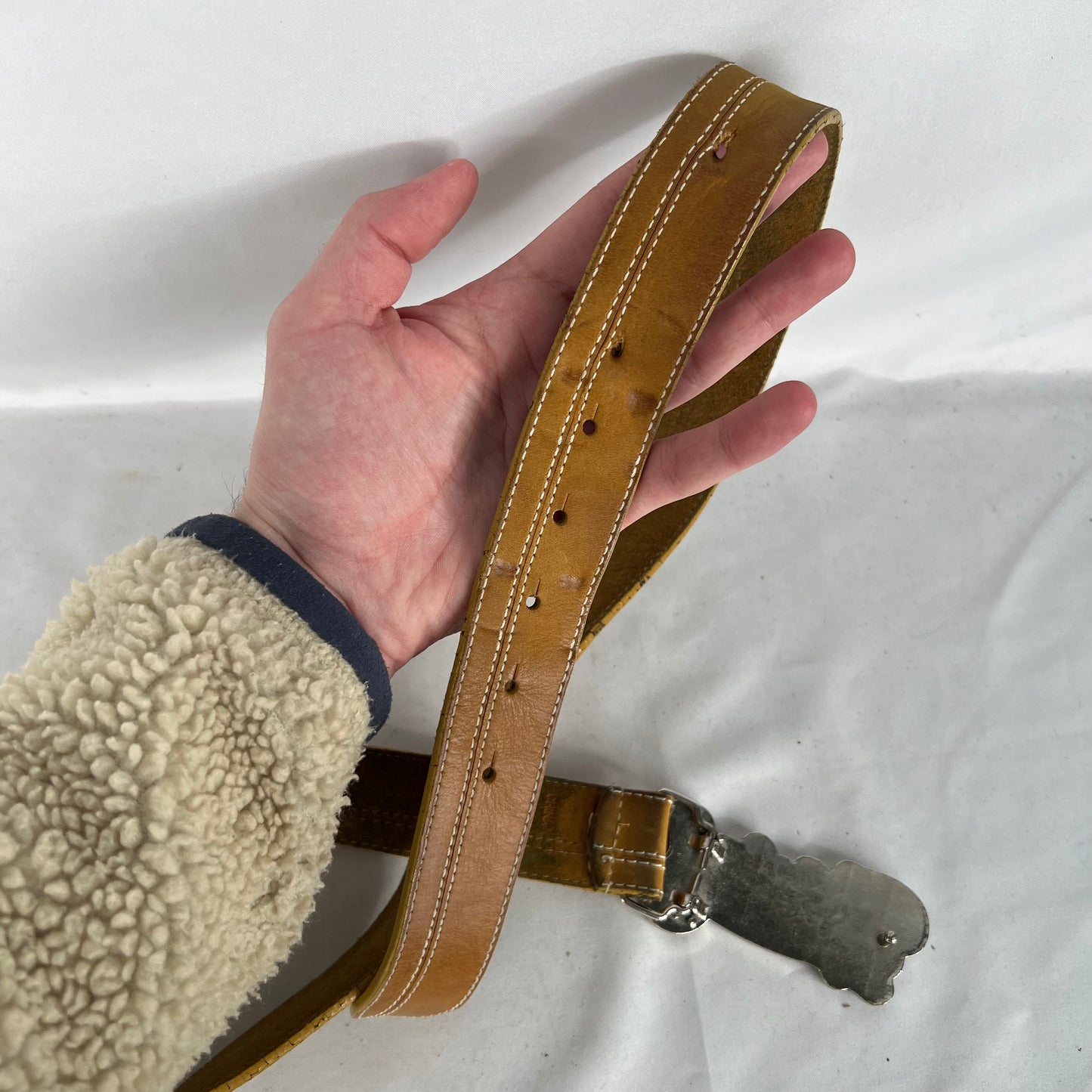 00s Timberland 'Butter' Leather Belt & Buckle- 36"-40"