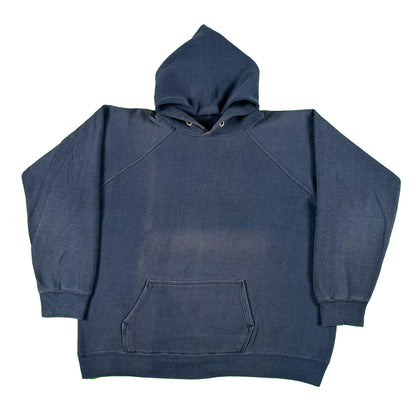 70s Sun Faded Champion Blue Bar Blank Hoodie- L