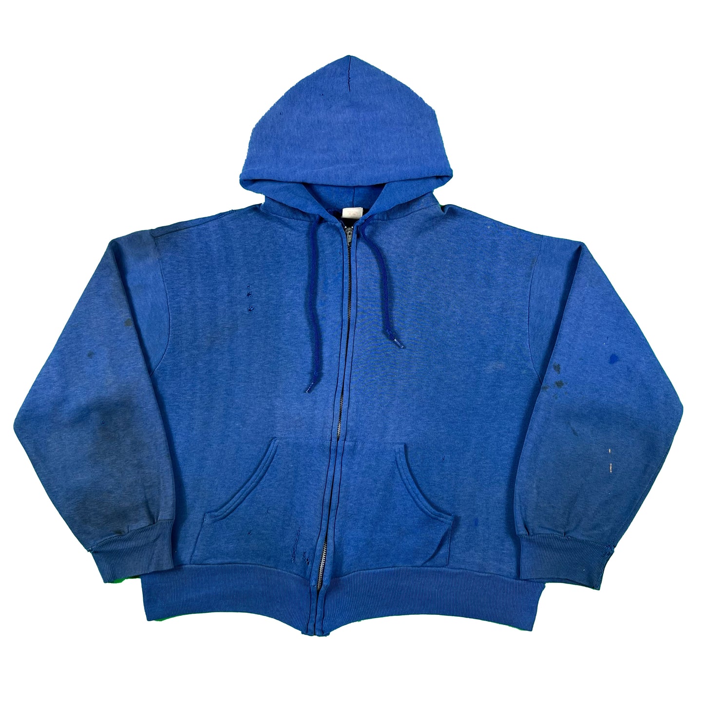 80s Faded Blank Blue Beat Up z/u Hoodie- L