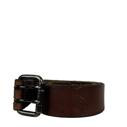 J.Crew Double Prong Brown Leather Belt- 26"-30"