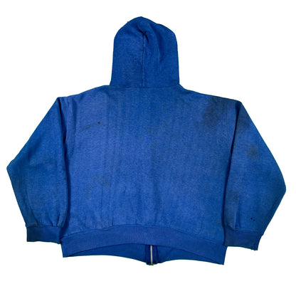 80s Faded Blank Blue Beat Up z/u Hoodie- L