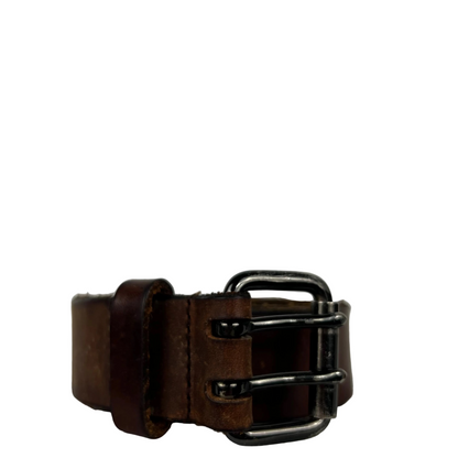 J.Crew Double Prong Brown Leather Belt- 26"-30"