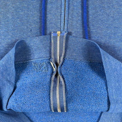 70s Faded Blank Blue Boxy z/u Hoodie- L