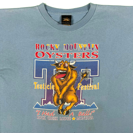 90s Rocky Mountain Oysters Testicle Festival Tee- XL