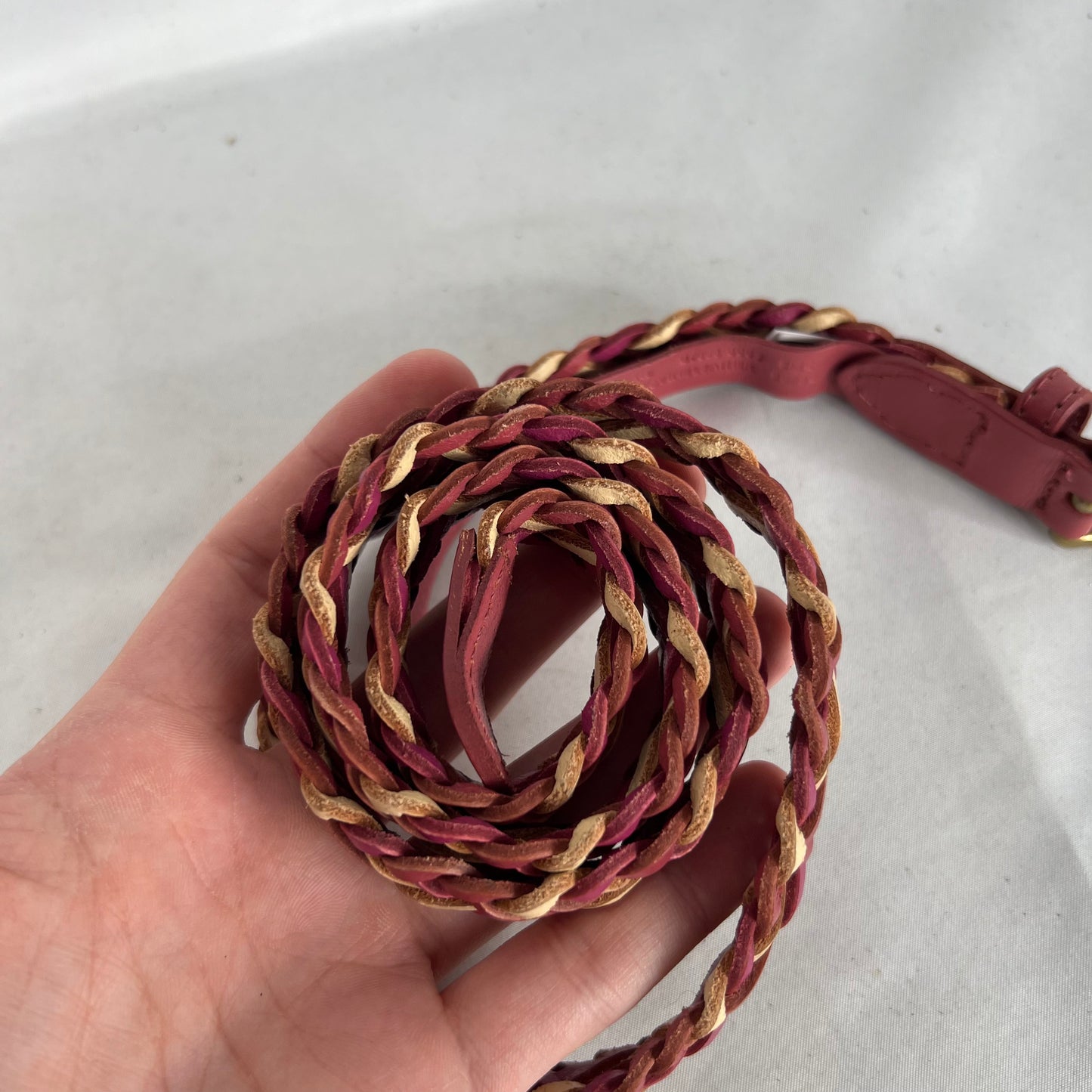 Levi's Pink Braided Leather Belt- 26"-30"