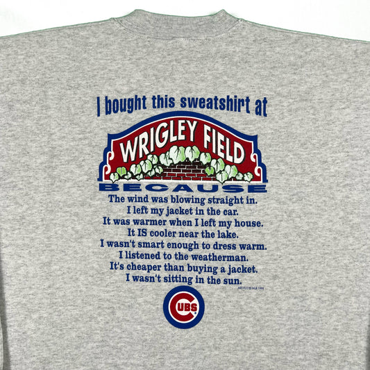 90s Chicago Cubs 'Cold at Wrigley Field' Sweatshirt- XL