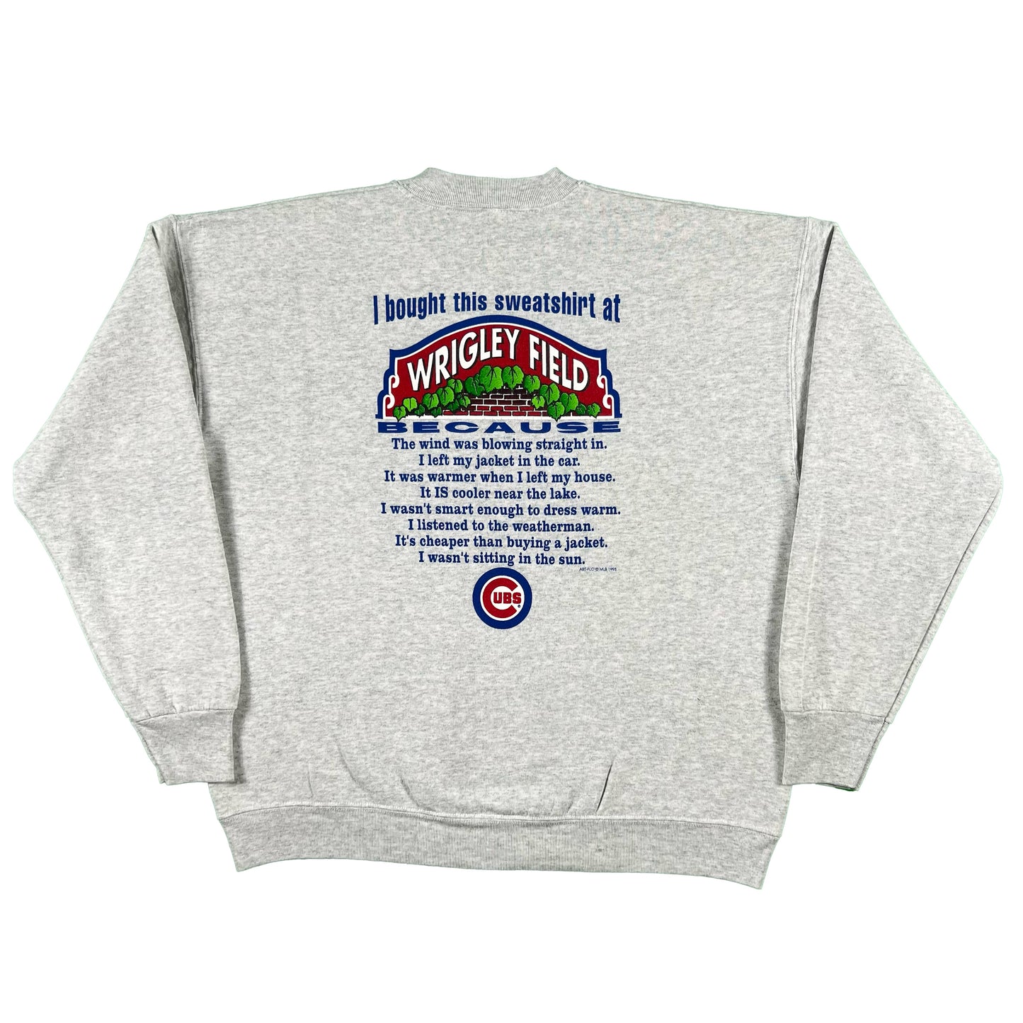 90s Chicago Cubs 'Cold at Wrigley Field' Sweatshirt- XL