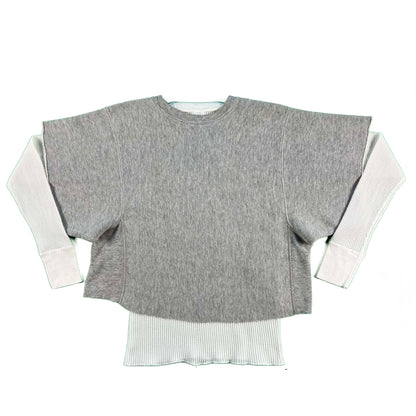 70s Cropped Wisconsin Champion Reverse Weave & Waffle Knit Thermal- S